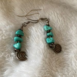 Turquoise and silver earrings
